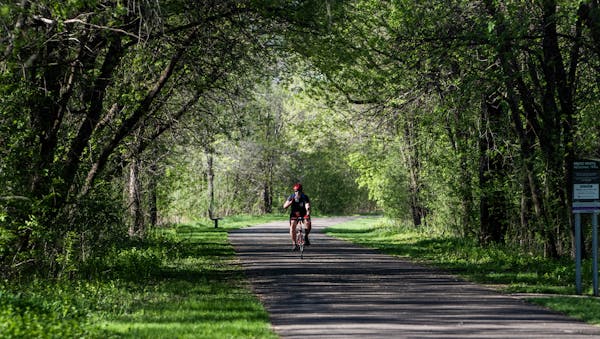 Bikers enjoyed a stretch of the Bruce Vento trail that intersects with the Gateway Trail in Maplewood, on Saturday, May 14, 2022. Plans to extend the 