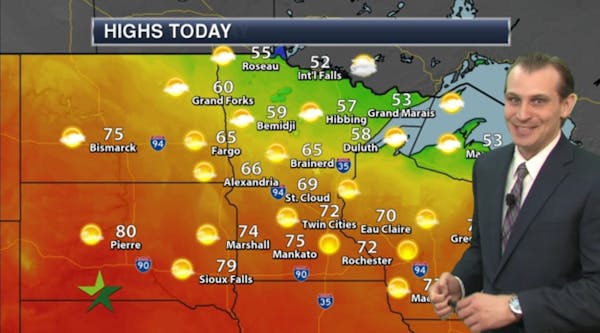 Afternoon forecast: Sunny with a cool breeze, high 72