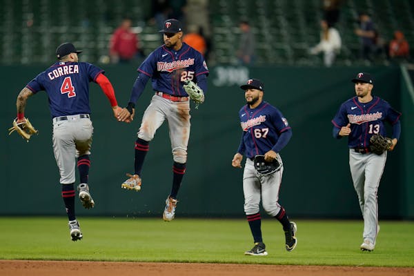 Carlos Correa and Byron Buxton celebrated a Twins win earlier this month. Correa said Monday he understands not wanting to rush Buxton back from injur