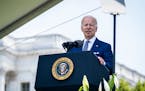 President Joe Biden speaks at the National Peace Officers’ Memorial Service at the Capitol in Washington on Sunday, May 15, 2022. President Biden co