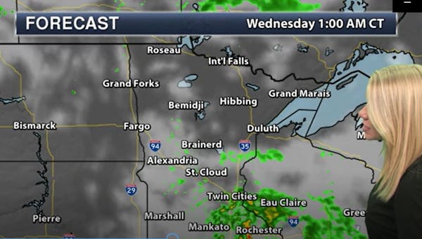 Evening forecast: Low of 56; cloudy with a couple of showers