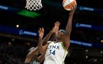 Lynx center Sylvia Fowles goes up for a shot against Seattle during a game on May 6