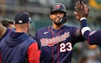 Royce Lewis scored for the Twins against Oakland on Monday.