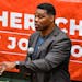 Former Vikings running back Herschel Walker at a campaign rally for his U.S. Senate race in Macon, Ga., on Wednesday.