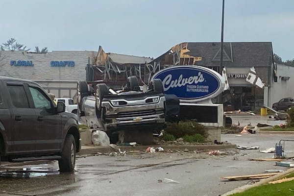 Rare tornado batters northern Michigan town