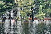 A flooded campsite shown recently at Voyageurs National Park.