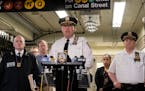 NYPD Chief of Department Kenneth Corey speaks at the Canal Street subway station in New York, May 22, 2022. A man was shot and killed on Sunday mornin
