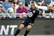 DJ Taylor made a play for Minnesota United against the L.A. Galaxy last Wednesday at Allianz Field.
