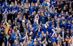 Minnetonka students cheer during the Class 2A girls’ hockey state tournament Feb. 24 at Xcel Energy Center in St. Paul. 