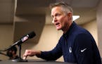 Reacting to the Uvalde, Texas, school shooting earlier in the day, Golden State Warriors coach Steve Kerr makes a statement before Warriors played the