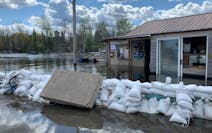 At Pine Aire Resort on Lake Kabetogama, the harbor has overflowed, the piers are topsy-turvy and a garage sits in 2 feet of water. Northern Minnesota 