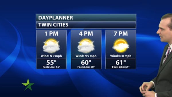 Afternoon forecast: Cool, clearing late, high 62