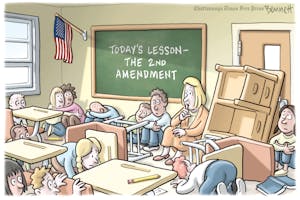 Editorial cartoon: Clay Bennett on classroom shootings