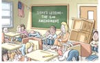 Editorial cartoon: Clay Bennett on classroom shootings