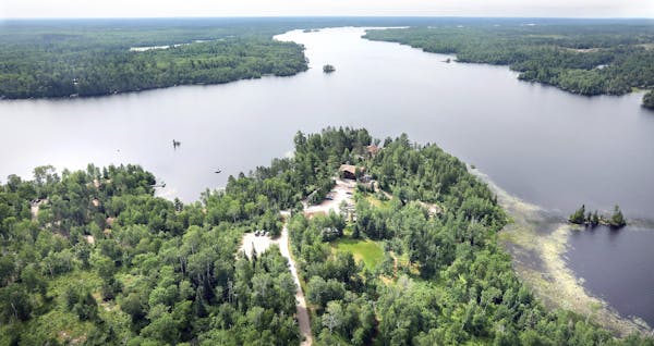 An aerial view of River Point Resort on Birch Lake, not far from where the Twin Metals underground mine would be built.