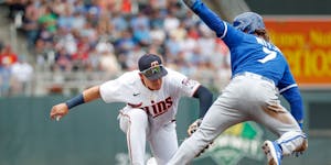 Twins third baseman Gio Urshela tagged out Royals baserunner Bobby Witt Jr. on a fielder’s choice in the first inning Saturday, but the rookie wasn�