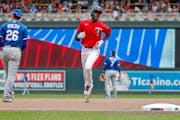 Minnesota Twins' Nick Gordon runs the bases on his solo home run against the Kansas City Royals in the fourth inning of a baseball game Sunday, May 29