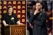 Gophers basketball coaches Lindsay Whalen and Ben Johnson