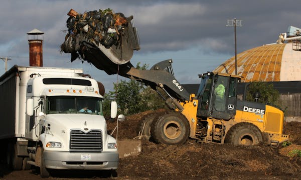 Bags of yard waste were collected at the Organic Technologies North Minneapolis transfer facility in 2009.