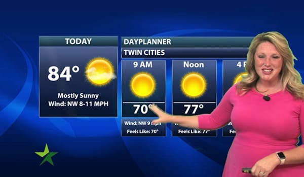 Morning forecast: Sunny, less humid, high in mid-80s