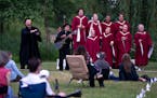 Cast members from Classical Actors Ensemble sang  during a Shakespeare in Our Parks performance last weekend of “Love’s Labor’s Lost” at Lake 