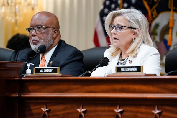 Chairman Bennie Thompson, D-Miss., and Vice Chair Liz Cheney, R-Wyo., at the House select committee on the Jan. 6 attack on the U.S. Capitol held a he