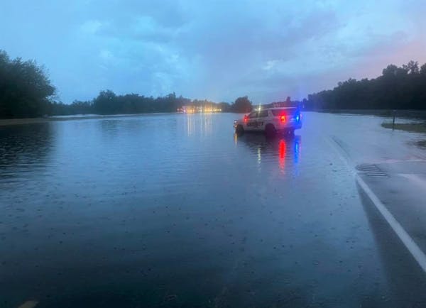 The Morrison County Sheriff’s Office is checking on residents in Randall, Minn., about 10 miles northwest of Little Falls, following heavy rain and 