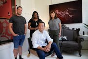 Bust Out’s chief executive, Jeff Lin — surrounded by Chief Creative Officer Jamey Erickson; Shanita John, director of operations; and Kesah Schmit