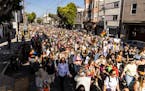 People march during the San Francisco Dyke March in the Mission neighborhood of San Francisco, Saturday, June 25, 2022. (Stephen Lam/San Francisco Chr