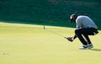 Sahith Theegala reacted as he missed a putt on the 18th hole of the Travelers Championship on Sunday in Cromwell, Conn.