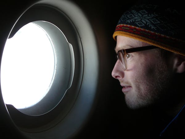Peter Neff, a climate scientist at the University of Minnesota, looked out the window of a C-17 on the way to Antarctica in 2012. Neff has been to the