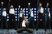 Cast members capture the synchronized moves, twists and splits of the Temptations in “Ain’t Too Proud.”