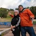 Mona Haydar and Sebastian Robins in “The Great Muslim American Road Trip.” The show debuts Tuesday on PBS.