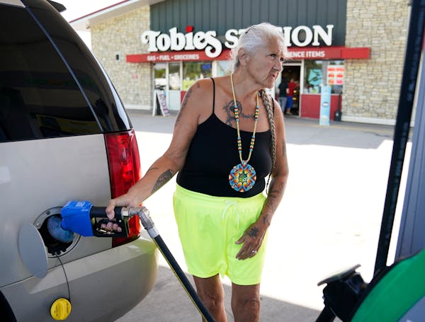 Julie Hernandez-Corado topped off her GMC Yukon at Tobies Station in Hinckley early this week. “I don’t know how people live,” Hernandez-Corado 