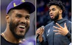 Anthony Barr (left) and Karl-Anthony Towns are two of the four finalists for the Muhammad Ali Sports Humanitarian Award.