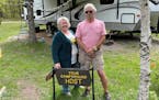 Volunteer campground hosts Mary and Rich Dunn held down the fort at Father Hennepin State Park near Lake Mille Lacs.