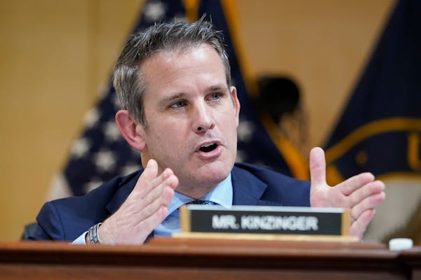 U.S. Rep. Adam Kinzinger, R-Ill., spoke during the ongoing House select committee hearings into the Jan. 6 attack on the U.S. Capitol in Washington.