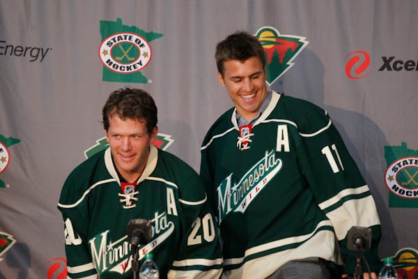 Ryan Suter and Zach Parise were introduced at a news conference on July 9, 2012, five days after both star free agents elected to team up with the Wil