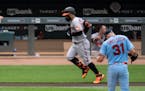 Devin Smeltzer reacted after giving up a solo homer to Orioles second baseman Rougned Odor in the fifth inning Sunday at Target Field.