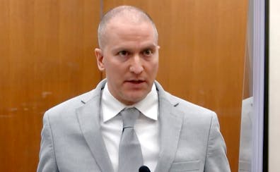 Former Minneapolis police officer Derek Chauvin addressed the court at his sentencing in Minneapolis, on June 25, 2021.