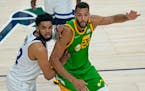 Wolves center Karl-Anthony Towns, left, and Jazz center Rudy Gobert were once adversaries. Now they’re teammates, and how well they worked together 