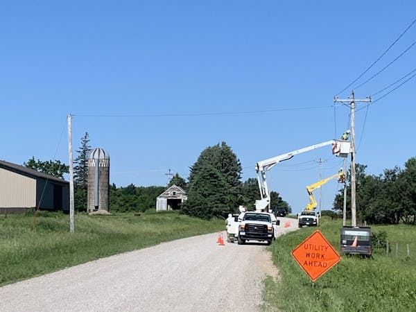 LTD Broadband trucks installed optical fiber in a rural area outside Albert Lea, Minn. After winning federal funds to install broadband fiber in parts