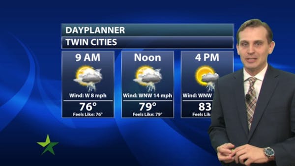 Afternoon forecast: Scattered storms, high 83