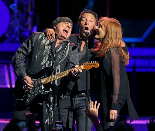 Bruce Springsteen and the E Street Band perform during their River Tour show at the United Center in Chicago in 2016.