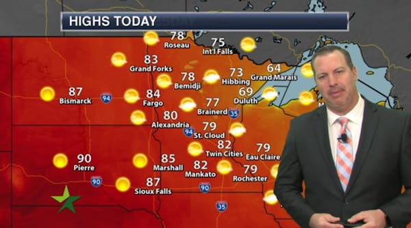 Morning forecast: Sunny and dry, high 82