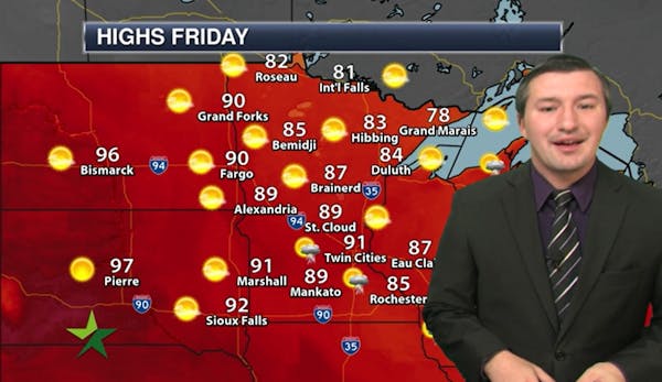 Morning forecast: Mostly sunny, high of 91