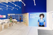 A rendering provided by Best Buy shows the entrance to the small-scale store that the company is trying out in suburb of Charlotte, N.C.