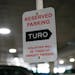 Reserved Turo parking spots at Minneapolis St. Paul International Airport.
