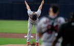 Twins starting pitcher Joe Ryan stretched before Friday night’s start in San Diego, when Ryan gave up five home runs and 10 earned runs.