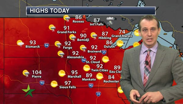 Morning forecast: Hot and muggy; high of 92